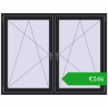 Pricing Tilt-and-Turn 1605x1235 mm REHAU ENERGY-SAVING SYNEGO MD BLACK_ULTI-MATT two-sided. Price: 545,67 €
