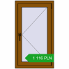 Pricing Tilt-and-Turn 600x1050 mm REHAU OPTIMUM EURO-DESIGN 70 GOLDEN OAK two-sided. Price: 1 115.83 PLN
