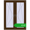 Pricing Tilt-and-Turn 1050x1385 mm REHAU ENERGY-SAVING SYNEGO MD DARK_OAK two-sided. Price: 531,85 €