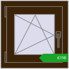 Pricing Tilt-and-Turn 500x500 mm CLASICTHERM 70 DARK_OAK two-sided. Price: 197,72 €