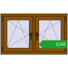 Pricing Tilt-and-Turn 1065x650 mm REHAU ENERGY-SAVING SYNEGO MD GOLDEN OAK two-sided. Price: 348,01 €