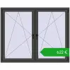 Pricing Tilt-and-Turn 1755x1400 mm REHAU ENERGY-SAVING SYNEGO MD BASALT_GREY two-sided. Price: 621,86 €