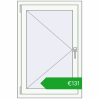 Pricing Tilt-and-Turn 700x1050 mm REHAU OPTIMUM EURO-DESIGN 70 RAL 9016 Traffic white two-sided. Price: 131,08 €