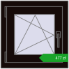 Pricing Tilt-and-Turn 500x500 mm REHAU OPTIMUM EURO-DESIGN 70 BLACK_BROWN two-sided. Price: 476,56 zł