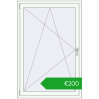Pricing Tilt-and-Turn 1000x1500 mm REHAU OPTIMUM EURO-DESIGN 70 RAL 9016 Traffic white two-sided. Price: 199,67 €