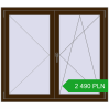 Pricing Tilt-and-Turn 1350x1200 mm REHAU OPTIMUM EURO-DESIGN 70 DARK_OAK two-sided. Price: 2 490.25 PLN