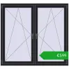 Ustalenie cen Okna skrzydłowe 1590x1460 mm REHAU ENERGY-SAVING SYNEGO MD BLACK_ULTI-MATT dwustronny. Cena: 599,30 €