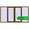Pricing Tilt-and-Turn 2500x1400 mm REHAU OPTIMUM EURO-DESIGN 70 WALNUT two-sided. Price: 879,40 €
