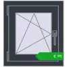 Pricing Tilt-and-Turn 500x545 mm EPSILON OPTIMA ANTHRACITE_GREY_STRUKTURAL two-sided. Price: 99,30 €