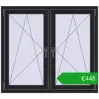 Pricing Tilt-and-Turn 1230x1100 mm REHAU ENERGY-SAVING SYNEGO MD BLACK_ULTI-MATT two-sided. Price: 447,82 €