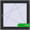 Pricing Tilt-and-Turn 1000x1000 mm REHAU ENERGY-SAVING SYNEGO MD BLACK_ULTI-MATT two-sided. Price: 336,44 €