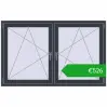 Pricing Tilt-and-Turn 1590x995 mm REHAU ENERGY-SAVING SYNEGO MD ANTHRACITE_GREY_STRUKTURAL two-sided. Price: 526,39 €
