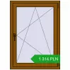 Pricing Tilt-and-Turn 800x1100 mm REHAU OPTIMUM EURO-DESIGN 70 GOLDEN OAK two-sided. Price: 1 314.09 PLN