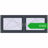 Ustalenie cen Okna rozwierne 1680x635 mm REHAU ENERGY-SAVING SYNEGO MD ANTHRACITE_GREY_STRUKTURAL dwustronny. Cena: 430,47 €