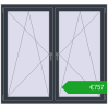 Pricing Tilt-and-Turn 1635x1520 mm REHAU ENERGY-SAVING SYNEGO MD ANTHRACITE_GREY_STRUKTURAL two-sided. Price: 757,31 €