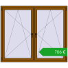 Ustalenie cen Okna skrzydłowe 1755x1475 mm REHAU ENERGY-SAVING SYNEGO MD GOLDEN OAK dwustronny. Cena: 706,39 €