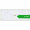 Pricing Tilt-and-Turn 2280x930 mm REHAU OPTIMUM EURO-DESIGN 70 RAL 9016 Traffic white two-sided. Price: 599,86 €