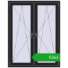 Ustalenie cen Okna skrzydłowe 1140x1460 mm REHAU ENERGY-SAVING SYNEGO MD BLACK_ULTI-MATT dwustronny. Cena: 563,21 €