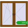 Pricing Tilt-and-Turn 1500x1400 mm REHAU OPTIMUM EURO-DESIGN 70 GOLDEN OAK two-sided. Price: 2148,58 zł