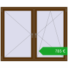 Pricing Okna skrzydłowe 1750x1420 mm REHAU OPTIMUM EURO-DESIGN 70 WALNUT dwustronny. Price: 784,81 €