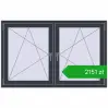 Pricing Tilt-and-Turn 1500x950 mm REHAU ENERGY-SAVING SYNEGO MD ANTHRACITE_GREY_STRUKTURAL two-sided. Price: 2150,51 zł