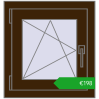 Pricing Tilt-and-Turn 500x530 mm CLASICTHERM 70 DARK_OAK two-sided. Price: 198,00 €