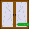 Ustalenie cen Okna skrzydłowe 1500x1500 mm REHAU OPTIMUM EURO-DESIGN 70 GOLDEN OAK dwustronny. Cena: 716,80 €