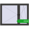 Ustalenie cen Okna skrzydłowe 1700x1300 mm REHAU ENERGY-SAVING SYNEGO MD BASALT_GREY dwustronny. Cena: 505,99 €