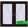 Pricing Tilt-and-Turn 1110x1025 mm REHAU ENERGY-SAVING SYNEGO MD BLACK_BROWN two-sided. Price: 411,53 €