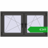 Ustalenie cen Okna skrzydłowe 1275x680 mm REHAU ENERGY-SAVING SYNEGO MD BASALT_GREY dwustronny. Cena: 348,91 €