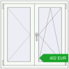 Pricing Tilt-and-Turn 1000x1000 mm REHAU ENERGY-SAVING SYNEGO MD RAL 9016 Traffic white two-sided. Price: 402.03 EUR