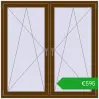 Pricing Tilt-and-Turn 1500x1500 mm REHAU OPTIMUM EURO-DESIGN 70 WALNUT two-sided. Price: 595,21 €