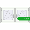 Pricing Tilt-and-Turn 990x545 mm REHAU OPTIMUM EURO-DESIGN 70 RAL 9016 Traffic white two-sided. Price: 209,31 €
