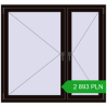 Pricing Tilt-and-Turn 1450x1350 mm REHAU OPTIMUM EURO-DESIGN 70 BLACK_BROWN two-sided. Price: 2 893.08 PLN