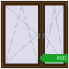 Ustalenie cen Okna skrzydłowe 1500x1500 mm REHAU OPTIMUM EURO-DESIGN 70 DARK_OAK dwustronny. Cena: 522,68 €