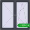 Pricing Tilt-and-Turn 1430x1430 mm REHAU OPTIMUM EURO-DESIGN 70 ANTHRACITE_GREY_STRUKTURAL two-sided. Price: 2 867.14 PLN