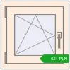 Pricing Tilt-and-Turn 500x500 mm REHAU OPTIMUM EURO-DESIGN 70 CREAME_WHITE_50L-2 two-sided. Price: 620.69 PLN