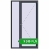 Pricing Tilt-and-Turn 1200x2100 mm REHAU ENERGY-SAVING SYNEGO MD ANTHRACITE_GREY_STRUKTURAL two-sided. Price: 3 888.3 PLN