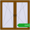 Pricing Tilt-and-Turn 1500x1500 mm REHAU OPTIMUM EURO-DESIGN 70 GOLDEN OAK two-sided. Price: 491,91 €