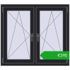 Pricing Tilt-and-Turn 1080x965 mm REHAU ENERGY-SAVING SYNEGO MD BLACK_ULTI-MATT two-sided. Price: 394,64 €