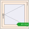 Pricing Tilt-and-Turn 700x700 mm REHAU OPTIMUM EURO-DESIGN 70 CREAME_WHITE_50L-2 two-sided. Price: 871.02 PLN