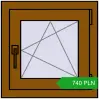 Pricing Tilt-and-Turn 500x500 mm REHAU OPTIMUM EURO-DESIGN 70 GOLDEN OAK two-sided. Price: 740.39 PLN
