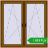 Ustalenie cen Okna skrzydłowe 1500x1500 mm REHAU OPTIMUM EURO-DESIGN 70 GOLDEN OAK dwustronny. Cena: 1 883 PLN