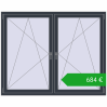 Ustalenie cen Okna skrzydłowe 1755x1400 mm REHAU ENERGY-SAVING SYNEGO MD ANTHRACITE_GREY_STRUKTURAL dwustronny. Cena: 684,32 €