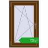 Ustalenie cen Okna skrzydłowe 600x950 mm CLASICTHERM 70 WALNUT dwustronny. Cena: 725,17 zł