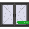 Ustalenie cen Okna skrzydłowe 1350x1145 mm REHAU ENERGY-SAVING SYNEGO MD BASALT_GREY dwustronny. Cena: 521,52 €