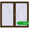 Pricing Tilt-and-Turn 1755x1595 mm REHAU ENERGY-SAVING SYNEGO MD DARK_OAK two-sided. Price: 753,75 €