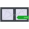 Ustalenie cen Okna rozwierne 1635x830 mm REHAU ENERGY-SAVING SYNEGO MD ANTHRACITE_GREY_STRUKTURAL dwustronny. Cena: 483,49 €