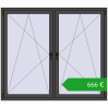 Pricing Tilt-and-Turn 1755x1535 mm REHAU ENERGY-SAVING SYNEGO MD BASALT_GREY two-sided. Price: 665,95 €