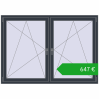 Pricing Tilt-and-Turn 1770x1250 mm REHAU ENERGY-SAVING SYNEGO MD ANTHRACITE_GREY_STRUKTURAL two-sided. Price: 646,75 €